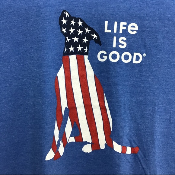 Life Is Good patriotic dog graphic long sleeve tee shirt L - Picture 5 of 10